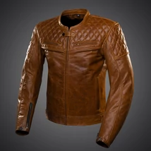 4SR NEW Scrambler II Cognac Motoros Bőrkabát