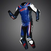 4SR RR BLUE AR motoros 2részes bőrruha, Airbag ready