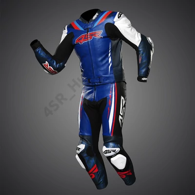 4SR RR BLUE AR motoros 2részes bőrruha, Airbag ready