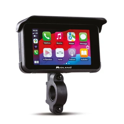Midland BikePlay Guardian CarPlay, AndroidAuto, 2kamera, 2 nyomásmérővel Display