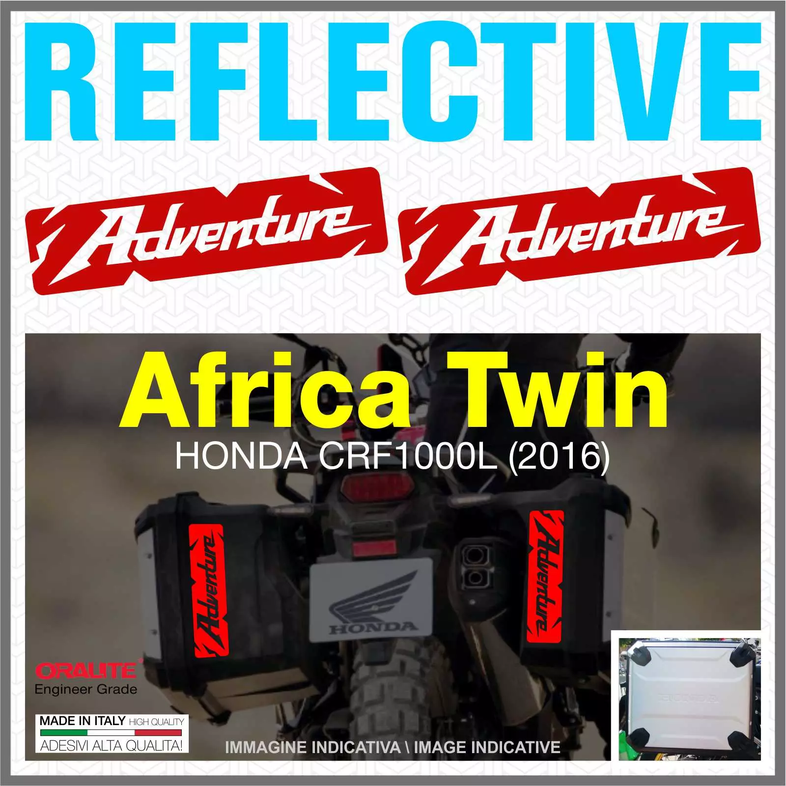 Honda ADVENTURE piros Africa Twin CRF1000L 2016 fényvisszaverő matrica