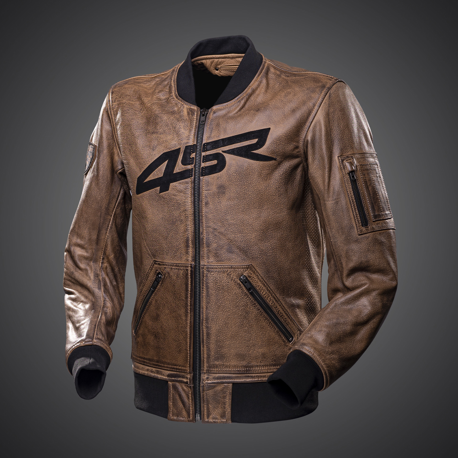 4SR Bomber Brown Patina motoros bőrkabát