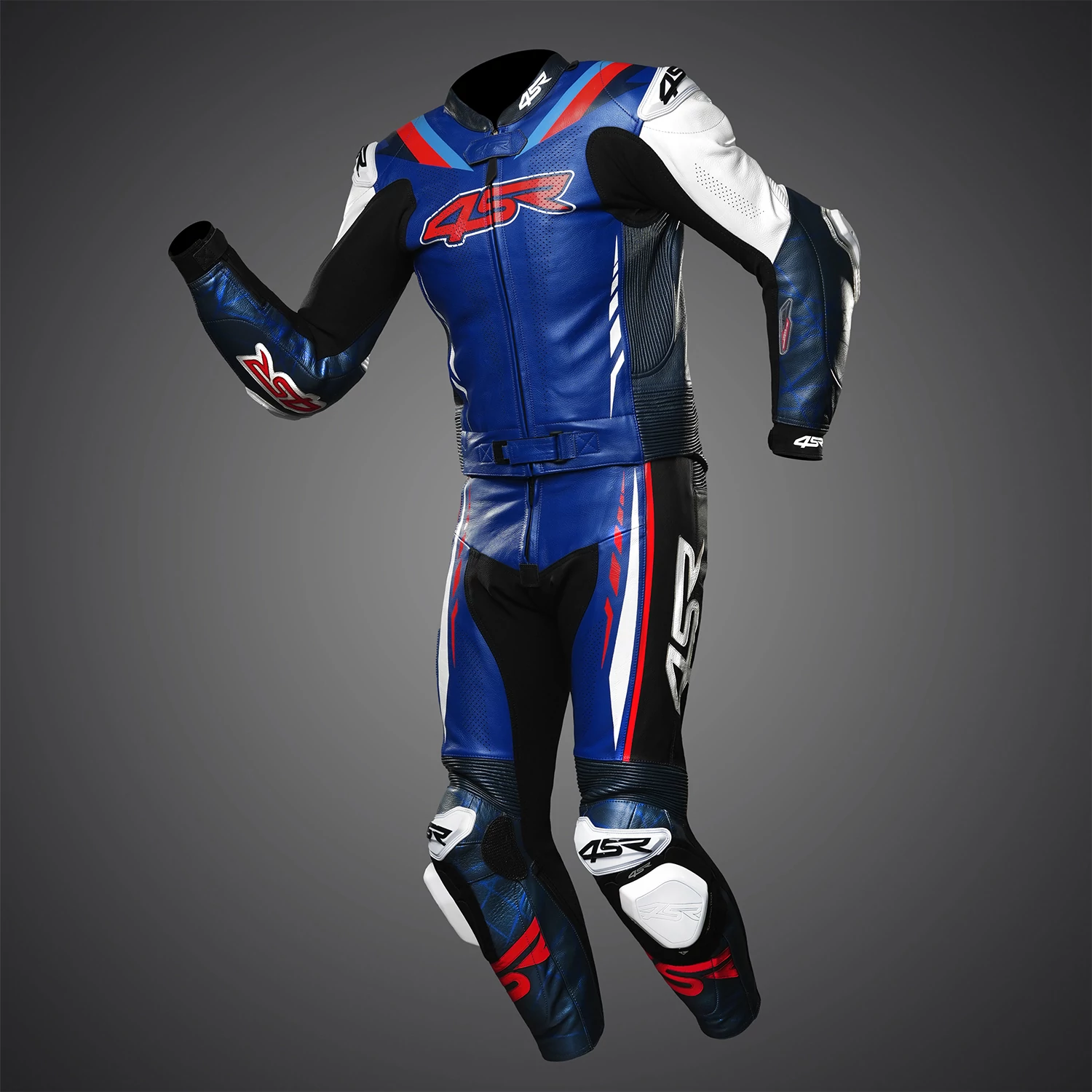 4SR RR BLUE AR motoros 2részes bőrruha, Airbag ready