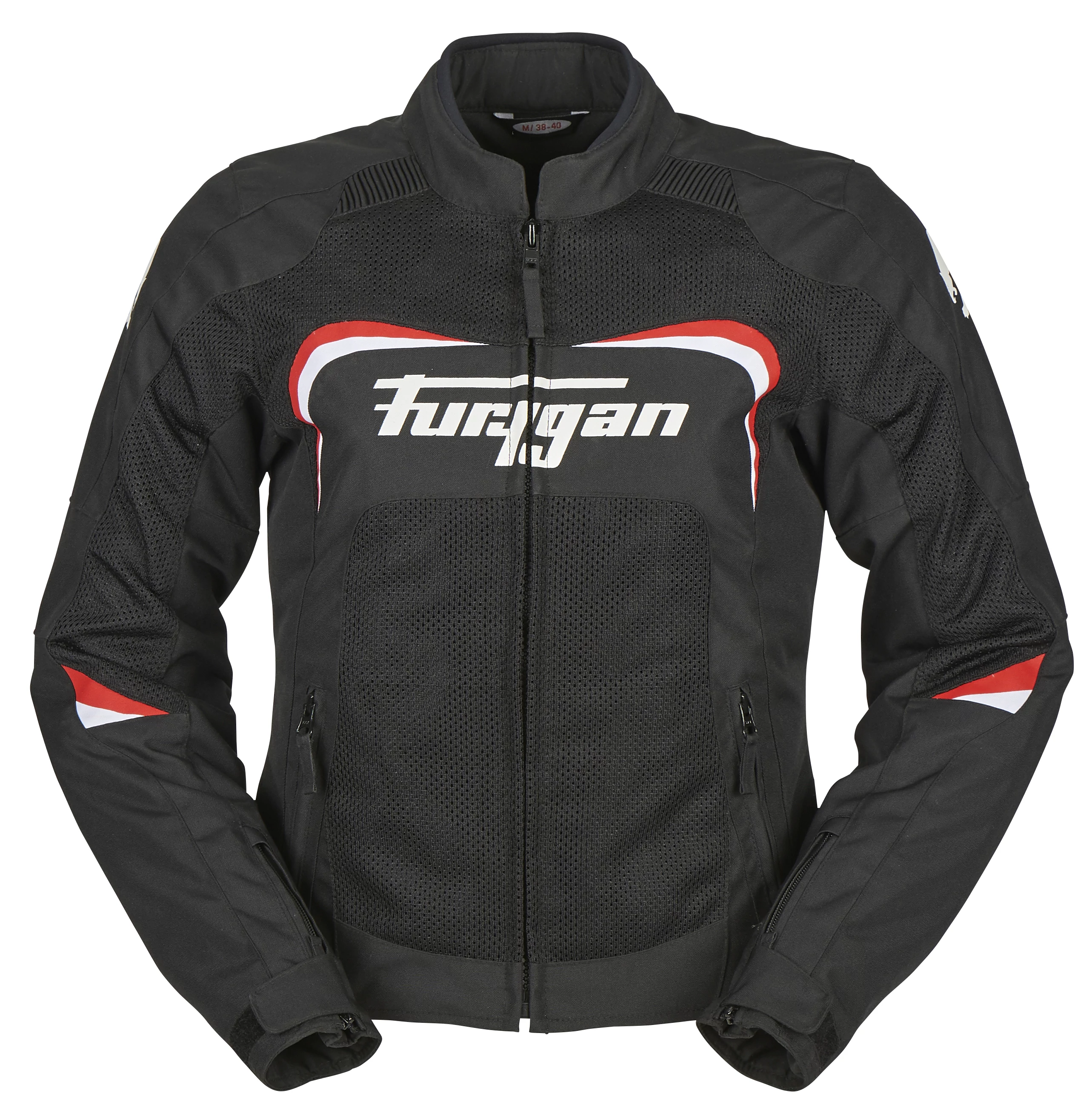 Furygan CYANE női nyári motoros hálós kabát, Fekete-Piros, Airbag ready L
