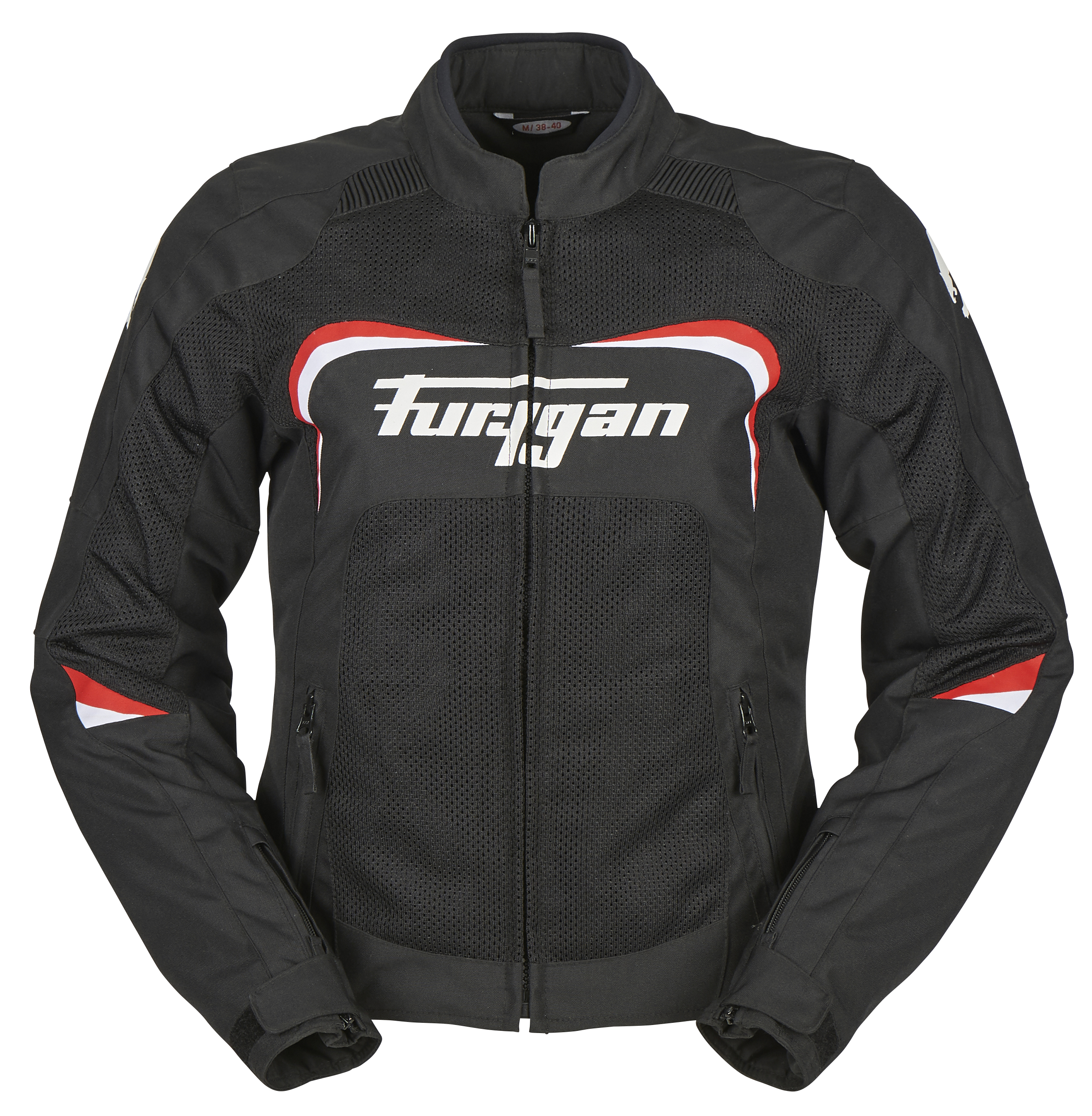 Furygan CYANE női nyári motoros hálós kabát, Fekete-Piros, Airbag ready