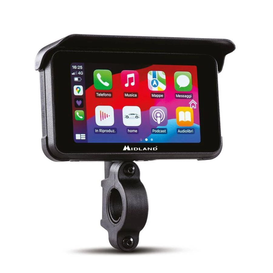 Midland BikePlay Guardian CarPlay, AndroidAuto, 2kamera, 2 nyomásmérővel Display