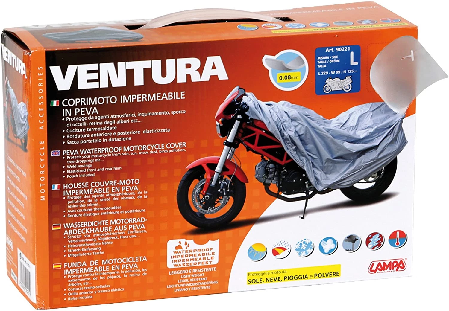 Motortakaró ponyva L méret, Lampa Ventura 90221